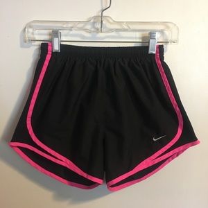 Nike Dri Fit Black And Bright Pink Running Shorts